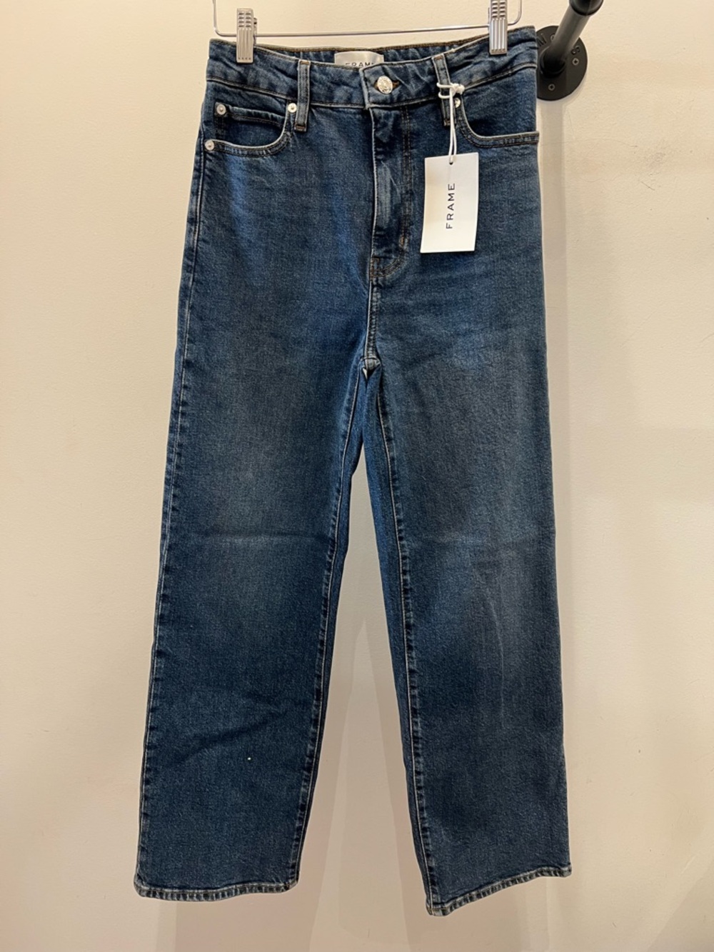 Frame Denim Women's Wide-Leg Jeans in Dark Blue Wash PM
